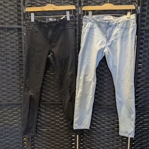 Hollister Black and Light Blue Women Jeans Jeggings